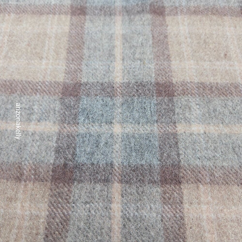 NWT James Pringle Weavers 100% Wool Plaid MacKellar Tan, Grey & Brown - Picture 7 of 13